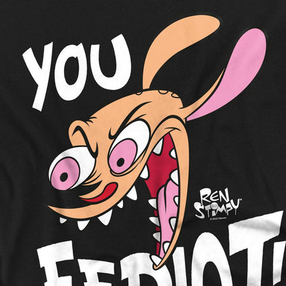 Black - Pack Shot - Ren & Stimpy Mens You Eediot! T-Shirt