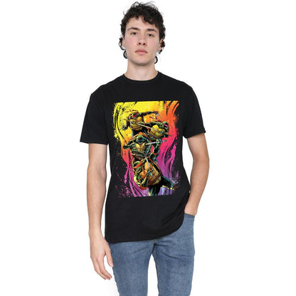 Black - Lifestyle - Teenage Mutant Ninja Turtles Mens Hot Rainbow Warriors T-Shirt