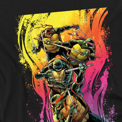 Black - Pack Shot - Teenage Mutant Ninja Turtles Mens Hot Rainbow Warriors T-Shirt