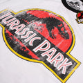 White-Black-Red - Side - Jurassic Park Mens Distressed Logo T-Shirt