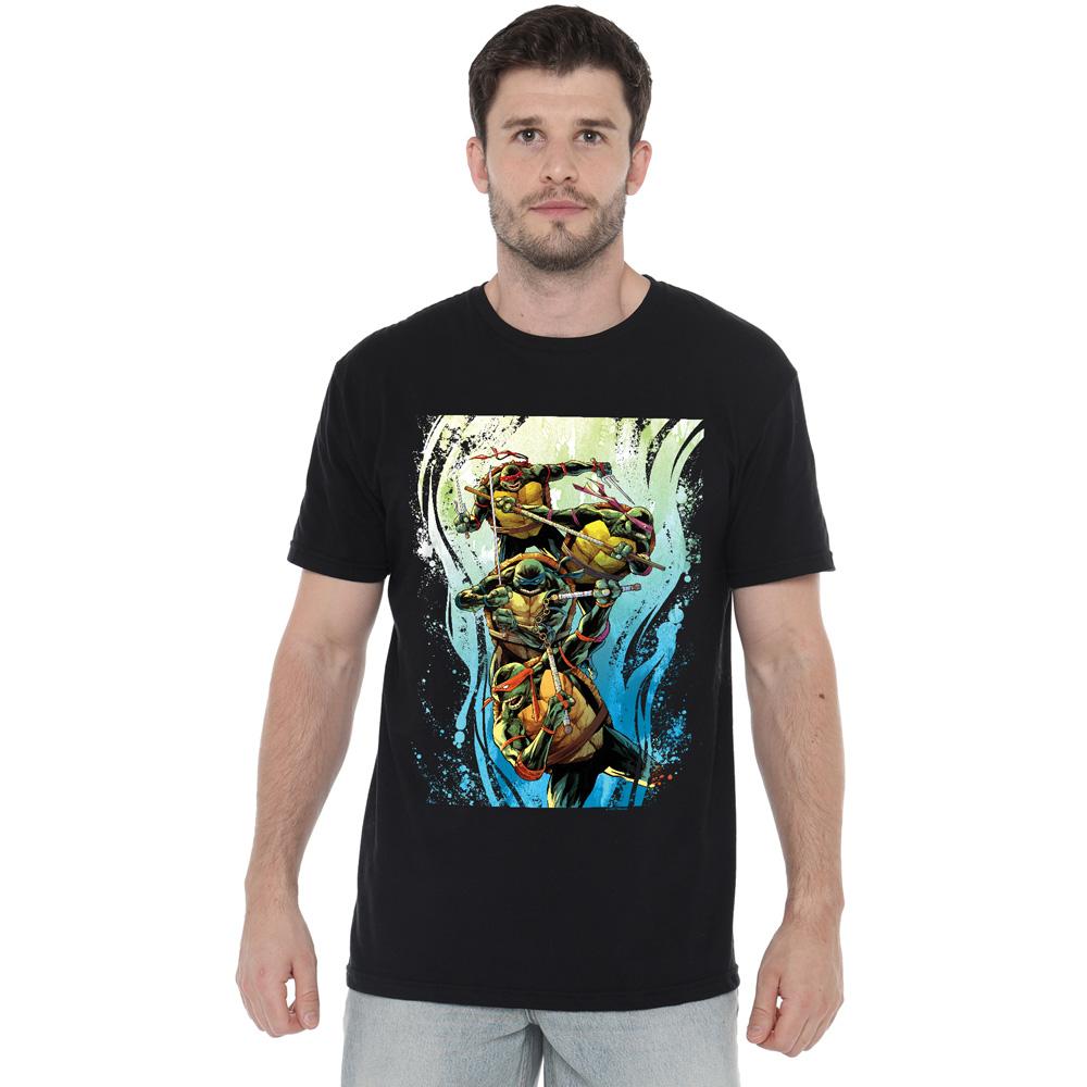 Black - Lifestyle - Teenage Mutant Ninja Turtles Mens Cool Rainbow Warriors T-Shirt