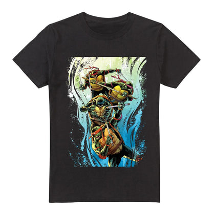Black - Front - Teenage Mutant Ninja Turtles Mens Cool Rainbow Warriors T-Shirt