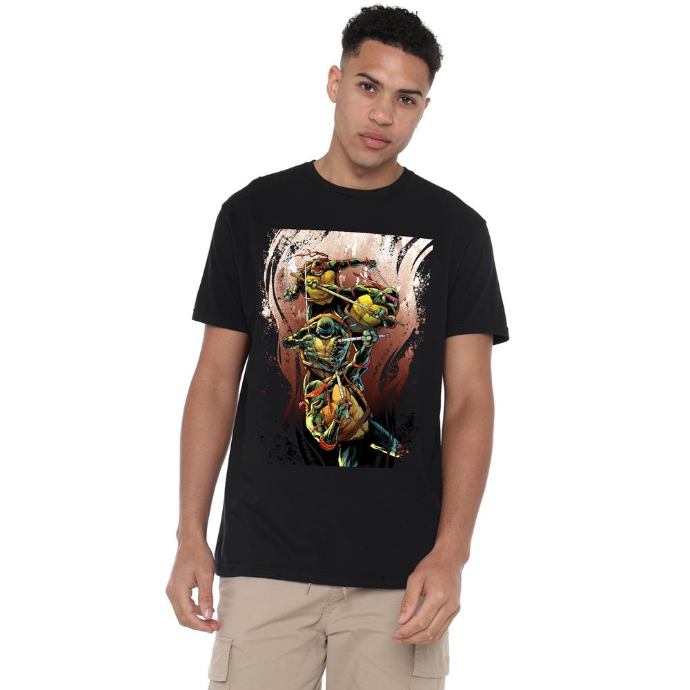 Black - Lifestyle - Teenage Mutant Ninja Turtles Mens Earthy Rainbow Warriors T-Shirt