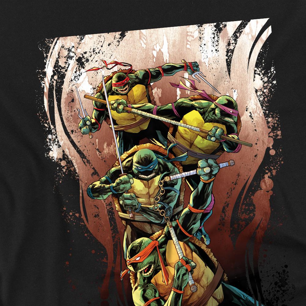 Black - Pack Shot - Teenage Mutant Ninja Turtles Mens Earthy Rainbow Warriors T-Shirt