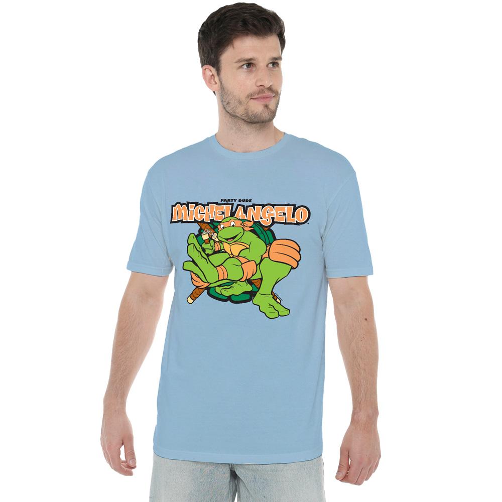 Light Blue - Lifestyle - Teenage Mutant Ninja Turtles Mens Party Dude Michelangelo T-Shirt