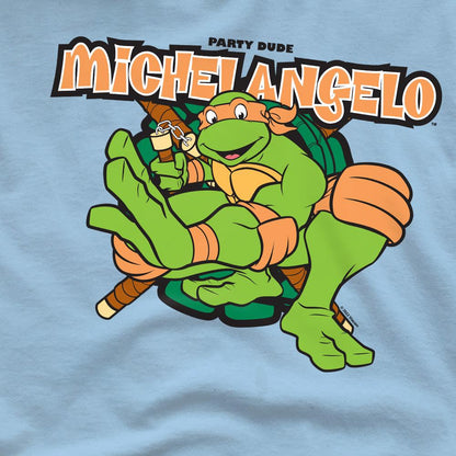Light Blue - Pack Shot - Teenage Mutant Ninja Turtles Mens Party Dude Michelangelo T-Shirt