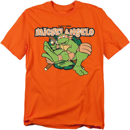 Orange - Front - Teenage Mutant Ninja Turtles Mens Party Dude Michelangelo T-Shirt