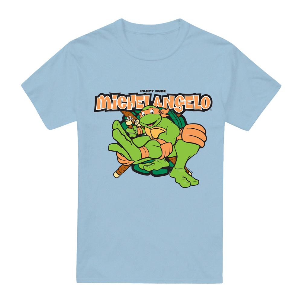 Light Blue - Front - Teenage Mutant Ninja Turtles Mens Party Dude Michelangelo T-Shirt