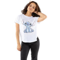 White-Blue - Lifestyle - Lilo & Stitch Womens-Ladies Sketch T-Shirt