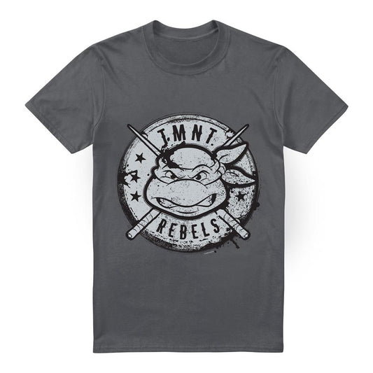 Charcoal - Front - Teenage Mutant Ninja Turtles Mens Rebels Distressed Logo T-Shirt