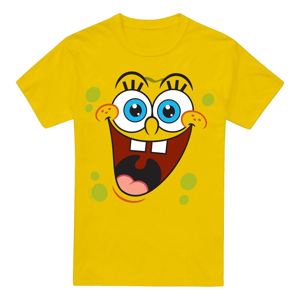 Yellow - Front - SpongeBob SquarePants Mens Surprise Face T-Shirt