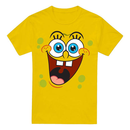 Yellow - Front - SpongeBob SquarePants Mens Surprise Face T-Shirt