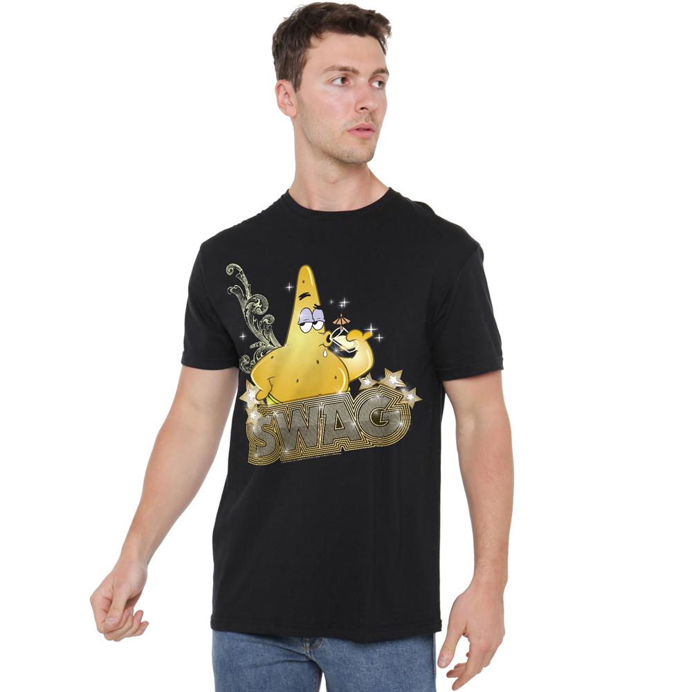 Black - Lifestyle - SpongeBob SquarePants Mens Patrick Has Swag T-Shirt