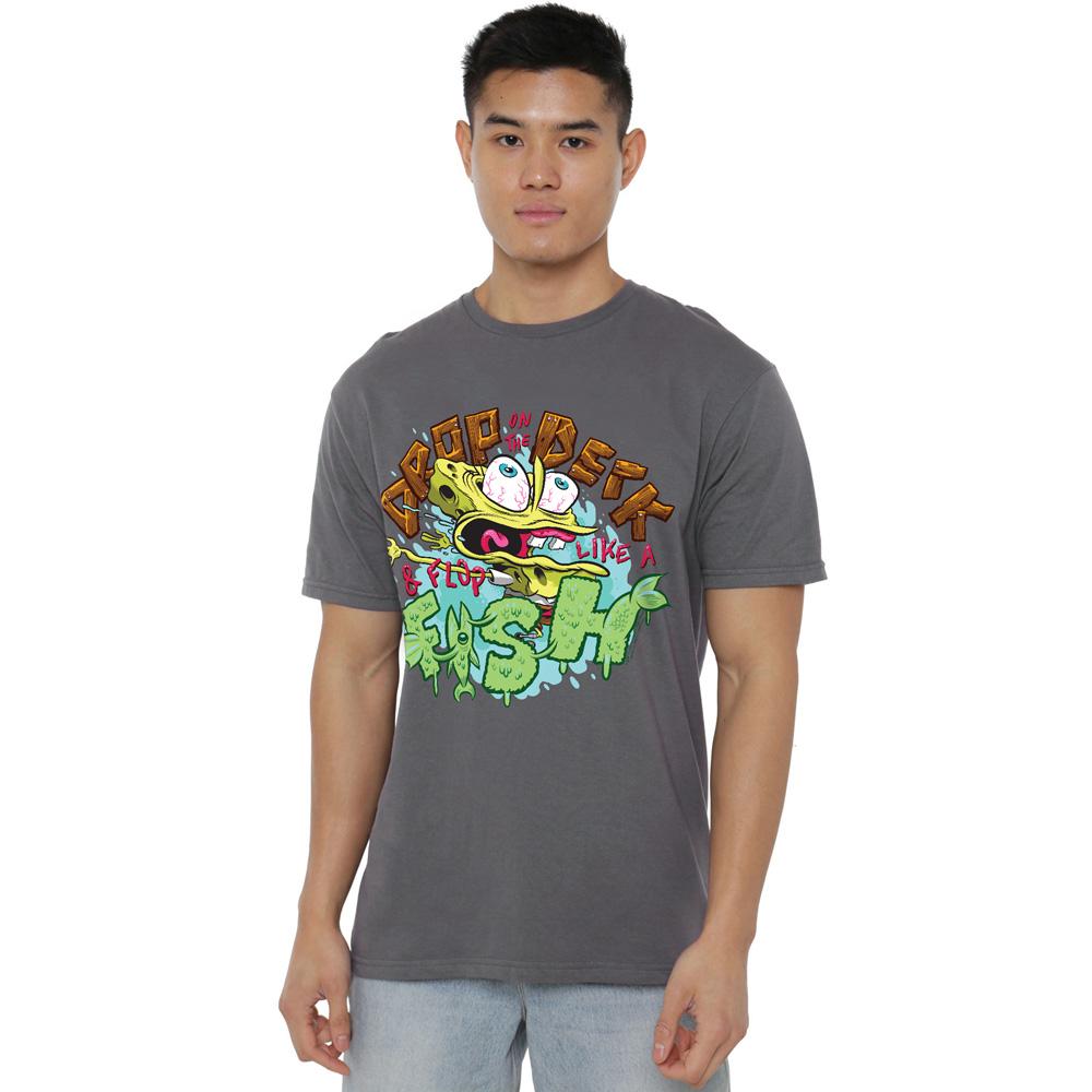 Charcoal - Lifestyle - SpongeBob SquarePants Mens Drop And Flop T-Shirt
