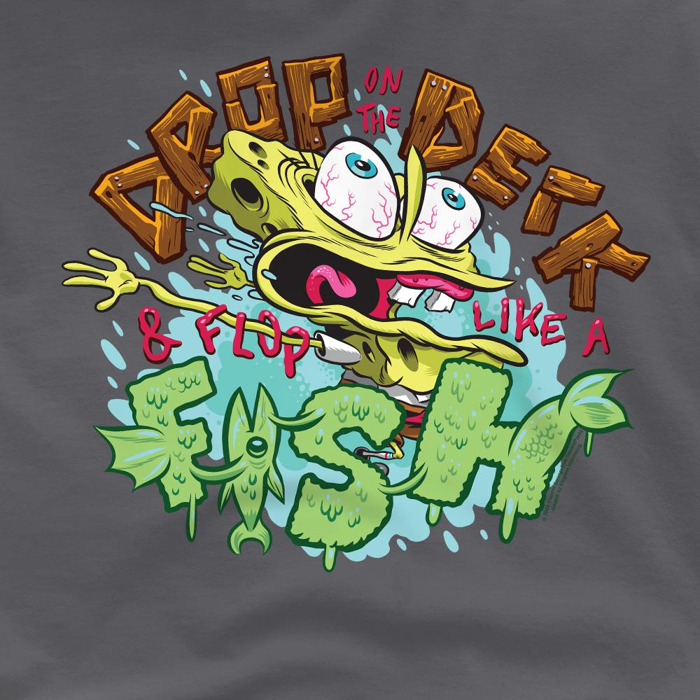 Charcoal - Pack Shot - SpongeBob SquarePants Mens Drop And Flop T-Shirt