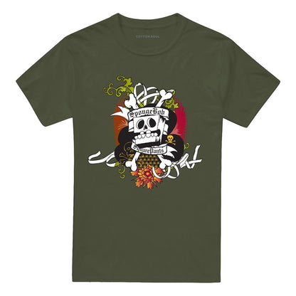 Military Green - Front - SpongeBob SquarePants Mens Rest In Peace T-Shirt