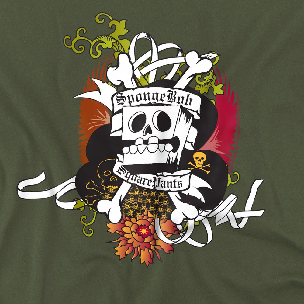 Military Green - Side - SpongeBob SquarePants Mens Rest In Peace T-Shirt