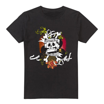 Black - Front - SpongeBob SquarePants Mens Rest In Peace T-Shirt