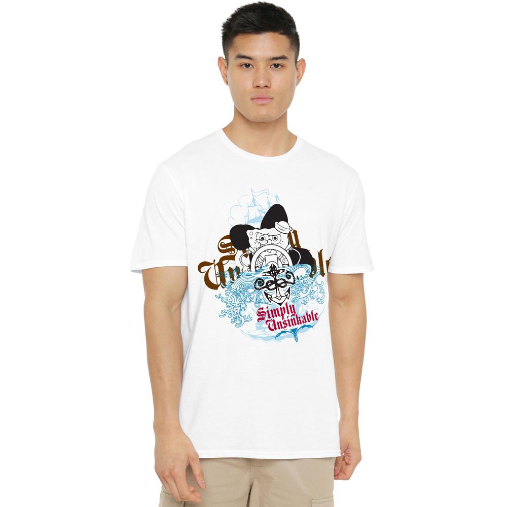 White - Lifestyle - SpongeBob SquarePants Mens Simply Unsinkable T-Shirt