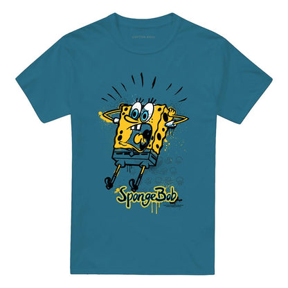 Slate Blue - Front - SpongeBob SquarePants Mens Shocking! T-Shirt