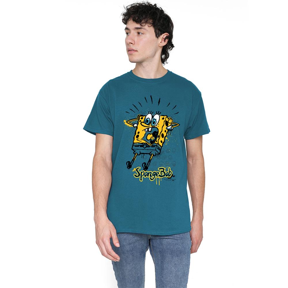 Slate Blue - Back - SpongeBob SquarePants Mens Shocking! T-Shirt