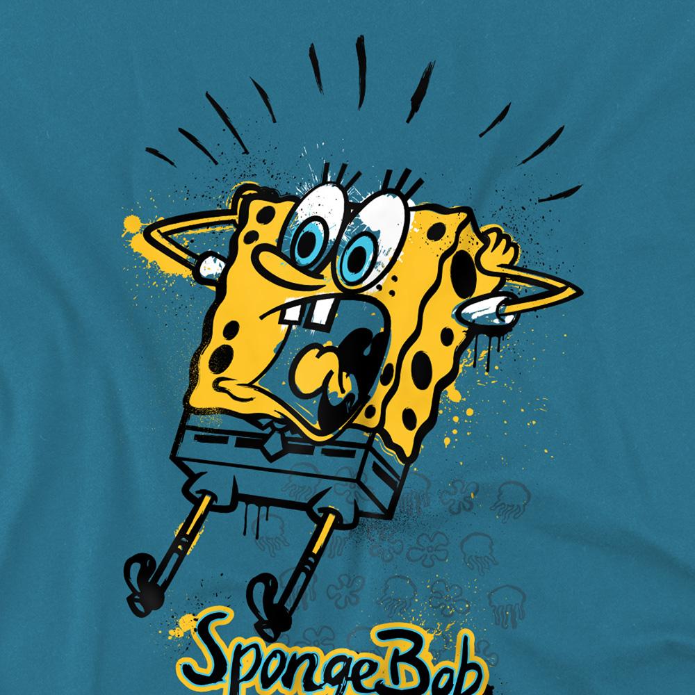 Slate Blue - Side - SpongeBob SquarePants Mens Shocking! T-Shirt
