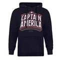 Navy-White - Front - Captain America Mens Arch Hoodie