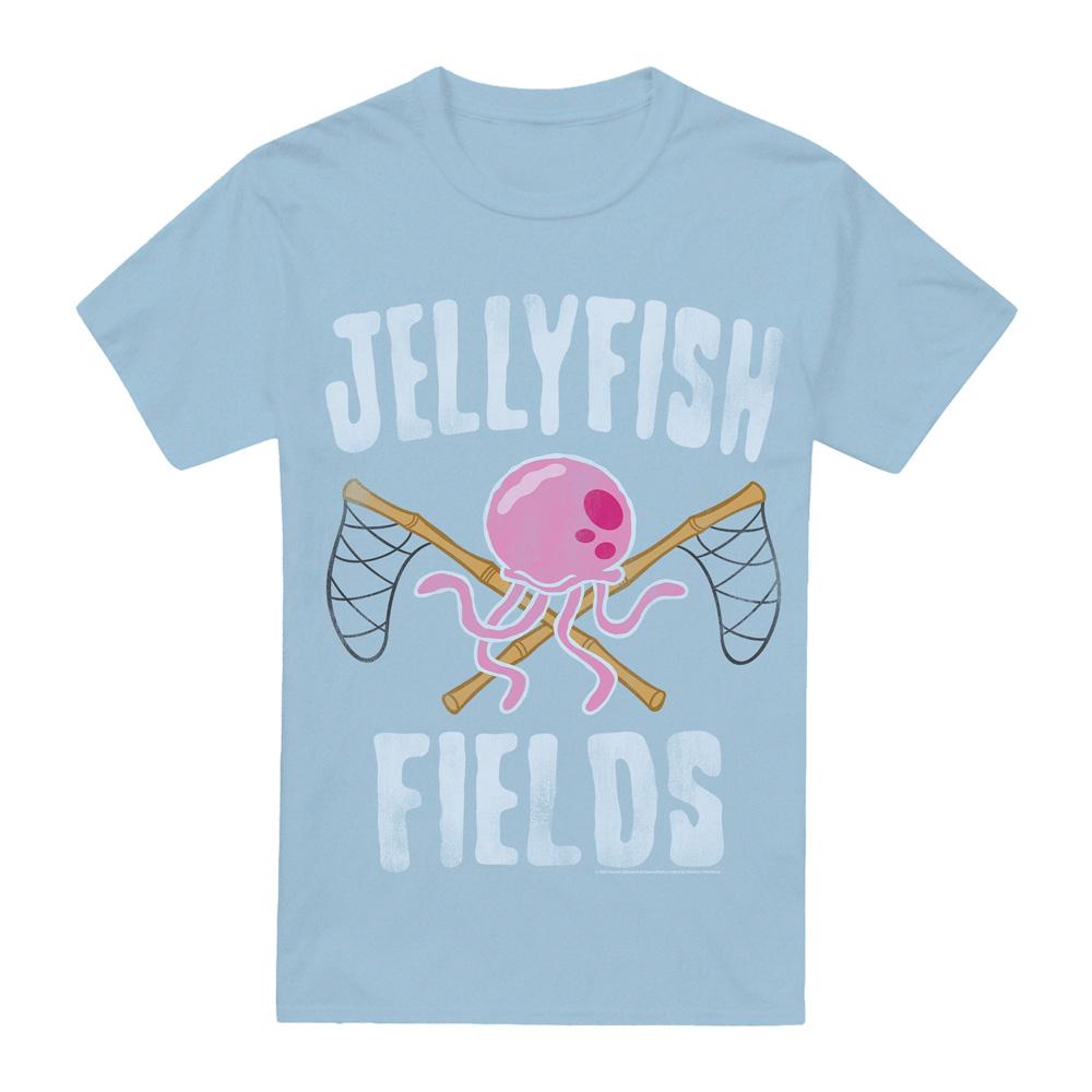 Light Blue - Front - SpongeBob SquarePants Mens Jellyfish Fields T-Shirt