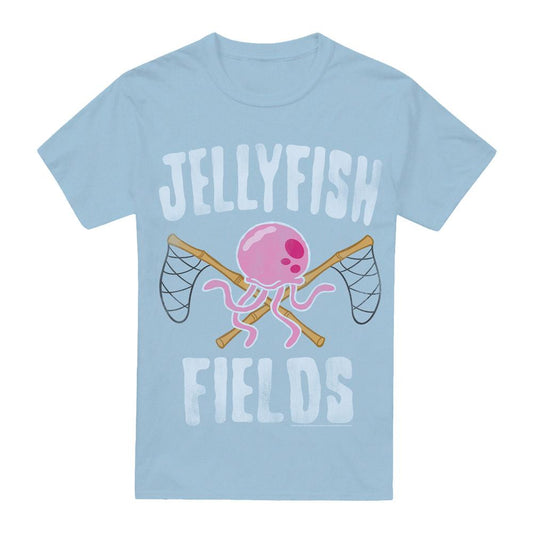 Light Blue - Front - SpongeBob SquarePants Mens Jellyfish Fields T-Shirt