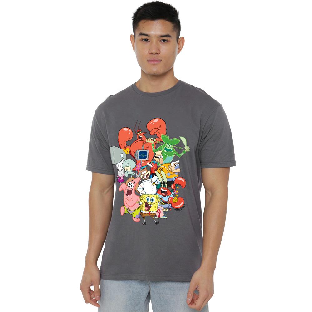 Charcoal - Lifestyle - SpongeBob SquarePants Mens The Whole Gang T-Shirt