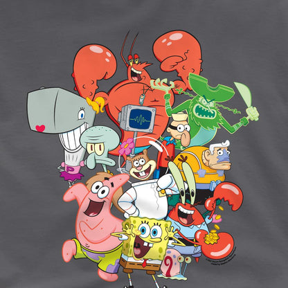 Charcoal - Side - SpongeBob SquarePants Mens The Whole Gang T-Shirt