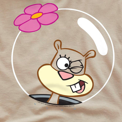 Sand - Side - SpongeBob SquarePants Mens Wink Sandy Cheeks Face T-Shirt