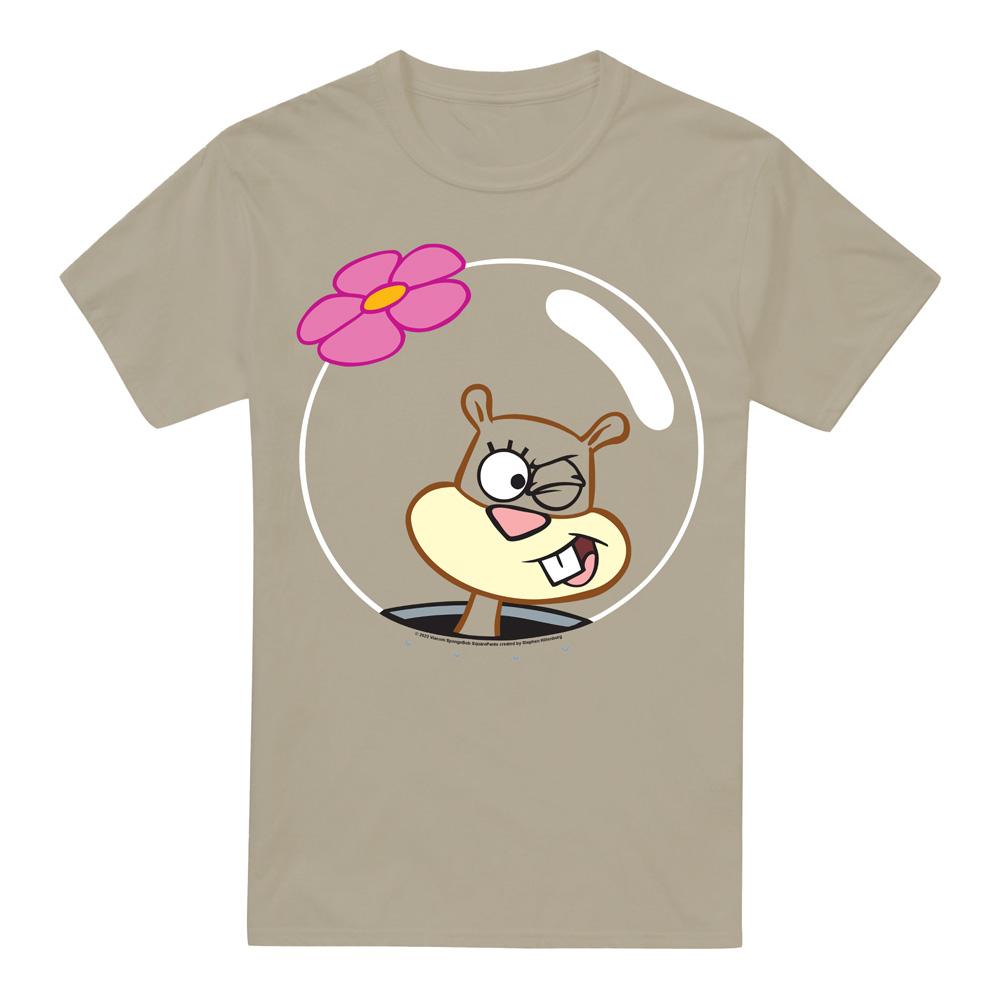 Sand - Front - SpongeBob SquarePants Mens Wink Sandy Cheeks Face T-Shirt