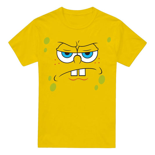 Yellow - Front - SpongeBob SquarePants Mens Angry Face T-Shirt