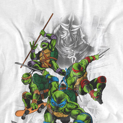 White - Pack Shot - Teenage Mutant Ninja Turtles Mens Shredder And Turtles Comic T-Shirt