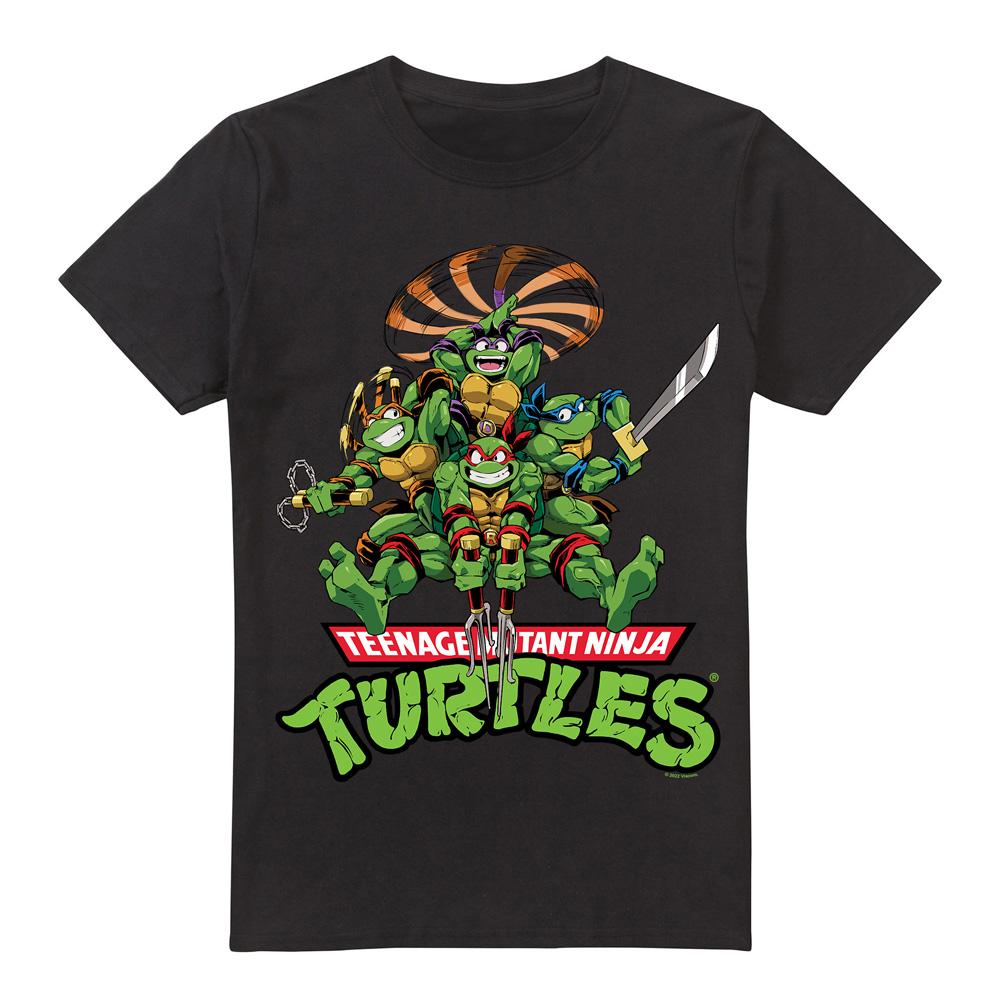 Black - Front - Teenage Mutant Ninja Turtles Mens Manga Turtles T-Shirt