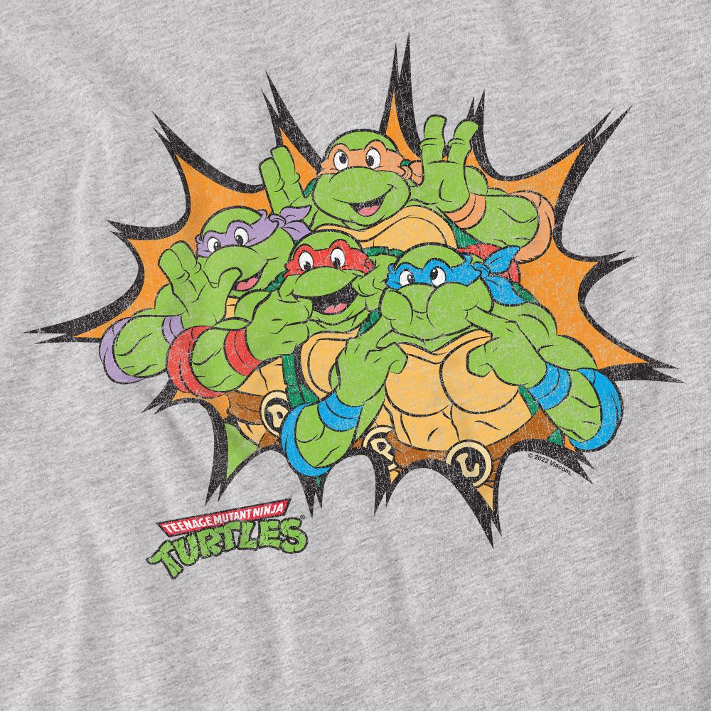 Sport Heather - Pack Shot - Teenage Mutant Ninja Turtles Mens Funny Face Turtles T-Shirt