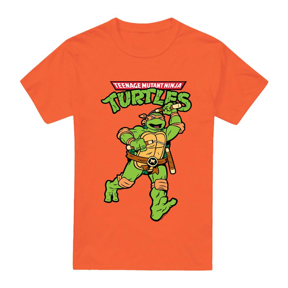 Orange - Front - Teenage Mutant Ninja Turtles Mens Michelangelo Retro T-Shirt