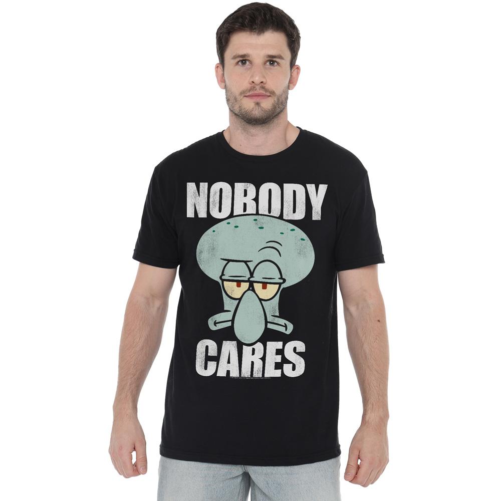 Black - Lifestyle - SpongeBob SquarePants Mens Nobody Cares Meme T-Shirt