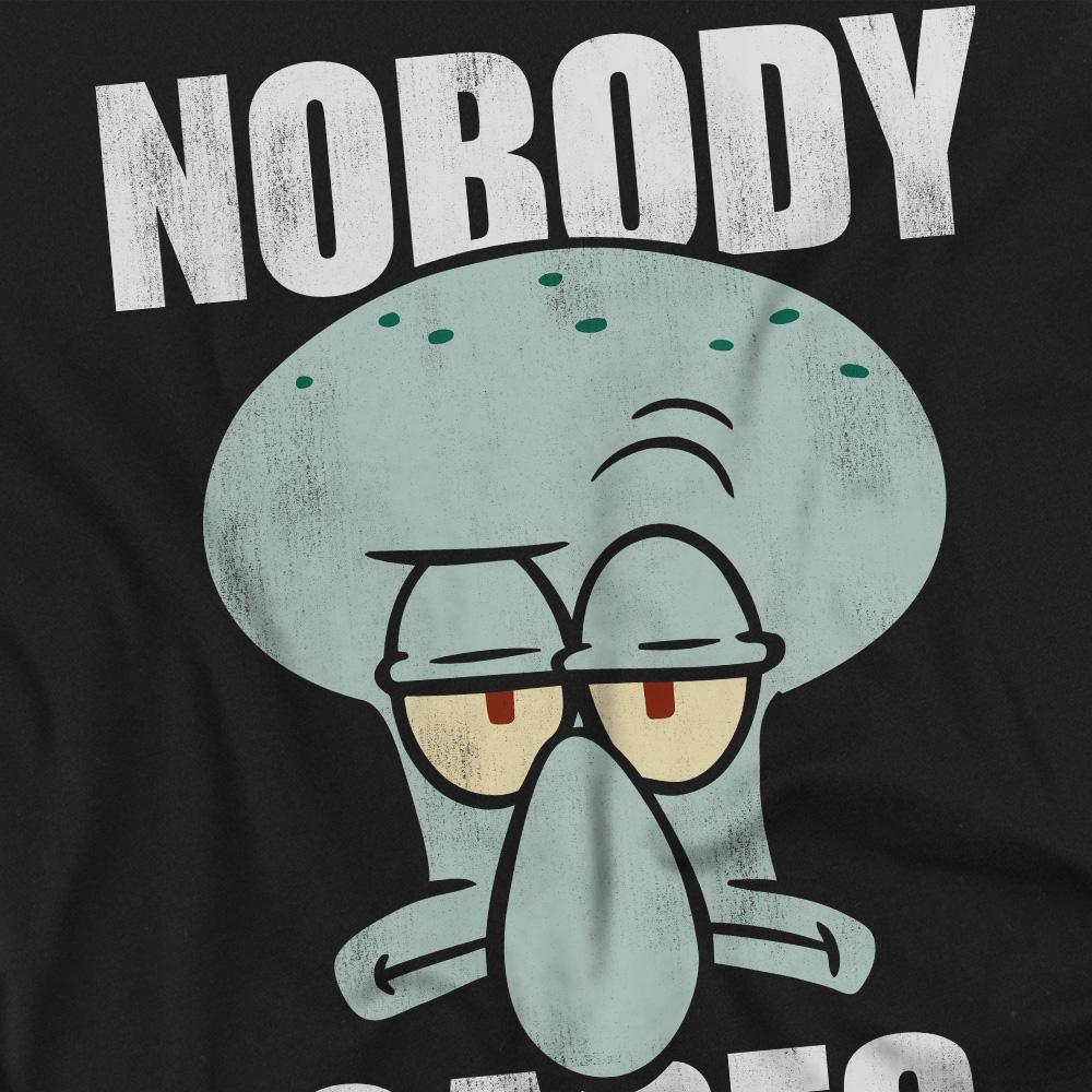 Black - Side - SpongeBob SquarePants Mens Nobody Cares Meme T-Shirt