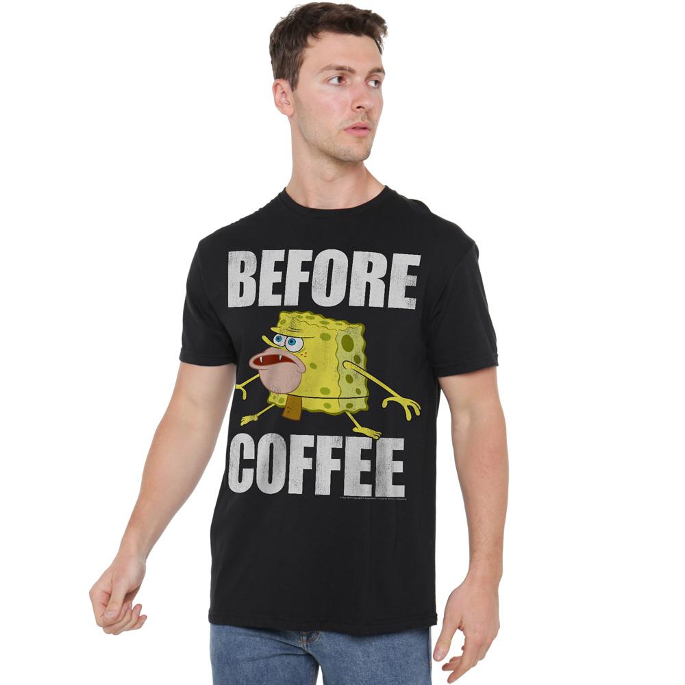 Black - Lifestyle - SpongeBob SquarePants Mens Before Coffee Meme T-Shirt
