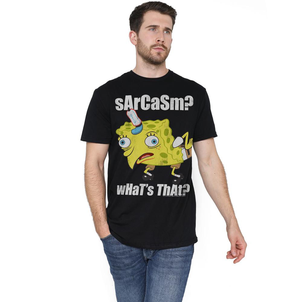 Black - Lifestyle - SpongeBob SquarePants Mens Sarcasm Meme T-Shirt