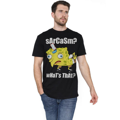 Black - Lifestyle - SpongeBob SquarePants Mens Sarcasm Meme T-Shirt