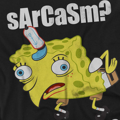 Black - Side - SpongeBob SquarePants Mens Sarcasm Meme T-Shirt