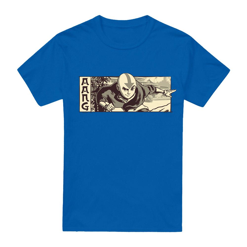 Royal Blue - Front - Avatar: The Last Airbender Mens Aang Illustrated T-Shirt