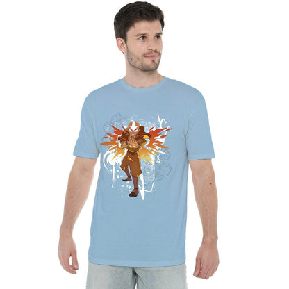 Light Blue - Lifestyle - Avatar: The Last Airbender Mens Aang Flower & Fish T-Shirt