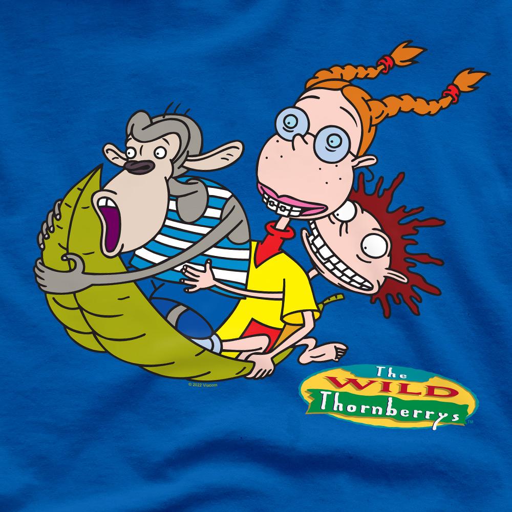Royal Blue - Pack Shot - The Wild Thornberrys Mens On Leaf Eliza Darwin & Donny T-Shirt