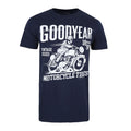 Navy-White - Front - Goodyear Mens Vintage T-Shirt