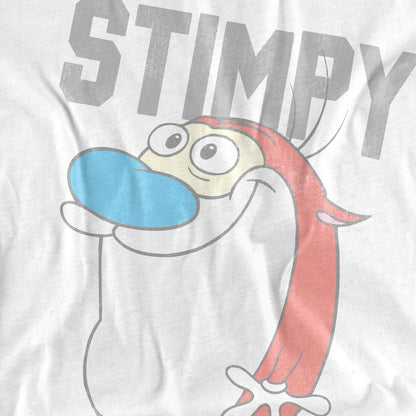 White - Pack Shot - Ren & Stimpy Mens Collegiate T-Shirt