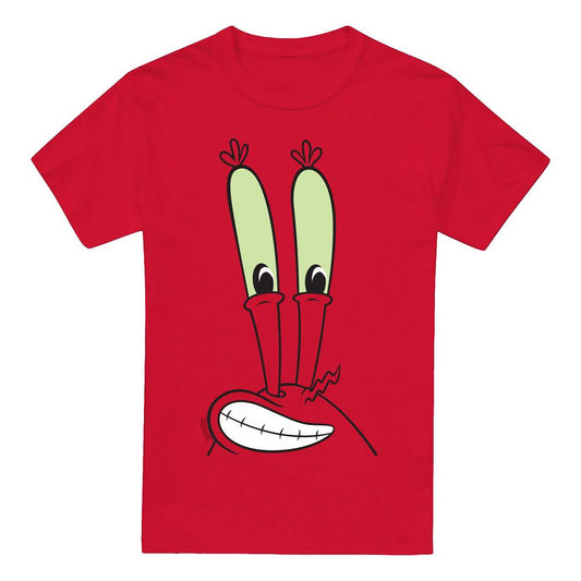 Red - Front - SpongeBob SquarePants Mens Smile Mr Krabs Face T-Shirt